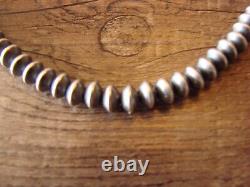 Navajo Pearl Sterling Silver Saucer Bead Hand Strung 22 Necklace