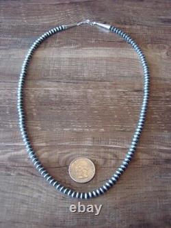 Navajo Pearl Sterling Silver Saucer Bead Hand Strung 22 Necklace