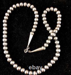 Navajo Pearls 8mm Sterling Silver Round Bead Necklace 16-32