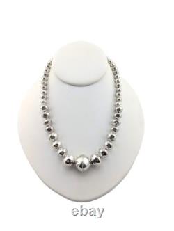 Navajo Pearls Graduated Necklace Native American Handmade Stamped Jewelry