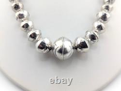 Navajo Pearls Graduated Necklace Native American Handmade Stamped Jewelry