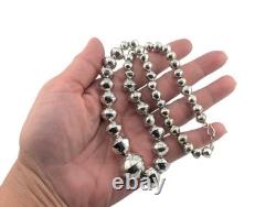 Navajo Pearls Graduated Necklace Native American Handmade Stamped Jewelry