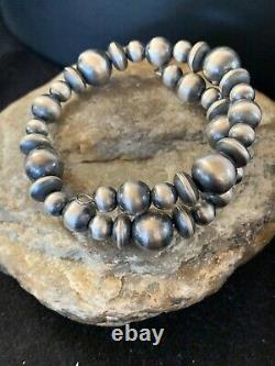 Navajo Pearls Native Amer Sterling Silver Turquoise Bracelet Stainless Steel 472