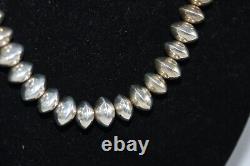 Navajo Silver Beads, Sterling Silver, Beads Size 13.2 MM Size 27 In