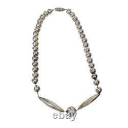 Navajo Sterling Bead Necklace 16 5/8