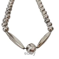 Navajo Sterling Bead Necklace 16 5/8