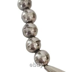 Navajo Sterling Bead Necklace 16 5/8