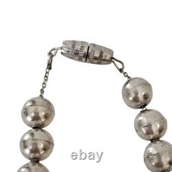 Navajo Sterling Bead Necklace 16 5/8