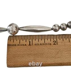 Navajo Sterling Bead Necklace 16 5/8