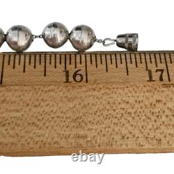 Navajo Sterling Bead Necklace 16 5/8