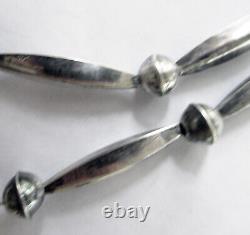 Navajo Sterling Necklace 2 1/4 Cluster Pendant, Bench Beads, 20 Inches, 38 Gram