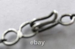 Navajo Sterling Necklace 2 1/4 Cluster Pendant, Bench Beads, 20 Inches, 38 Gram