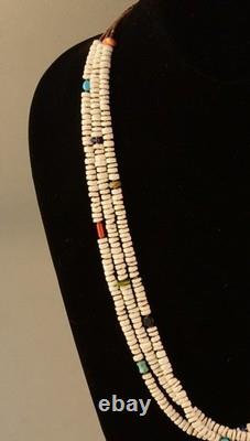 Nestoria Coriz Santo Domingo Kewa Natural Wampum Bead Necklace 25.5