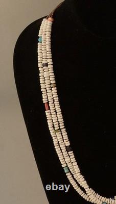 Nestoria Coriz Santo Domingo Kewa Natural Wampum Bead Necklace 25.5