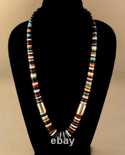 Nestoria Coriz Vintage Graduated Multicolor Multistone Bead Necklace 25.5
