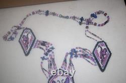 New Native American Beaded 25 Butterfly Necklace Amazing Beading Free Shipping