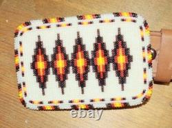 New Native American Beaded Belt & Buckle Very Tight Beading Free Shipping