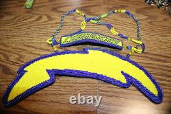 New Native American Beaded Los Angeles Chargers Large Bolt Pendant Necklace