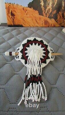 New Native American Glass Beaded Hair Piece/barrette Handcrafted Very Nice