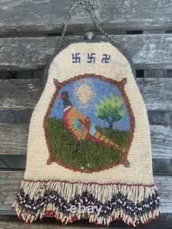 Nice Antique Native American Beaded Plateau, Otto, Purse With Peasant