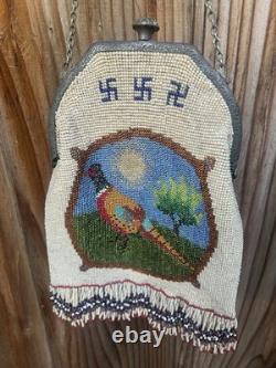 Nice Antique Native American Beaded Plateau, Otto, Purse With Peasant