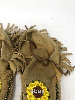 Nice Antique or Vintage Native American Beaded Moccasins Plains or Sioux