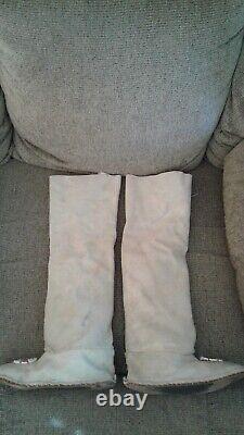 Nice Vintage Native American Beaded Childs Knee High Moccasins