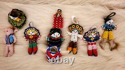 Nine (9) Native American Zuni Beaded Figures