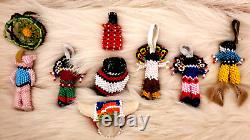 Nine (9) Native American Zuni Beaded Figures