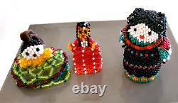 Nine (9) Native American Zuni Beaded Figures