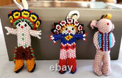 Nine (9) Native American Zuni Beaded Figures