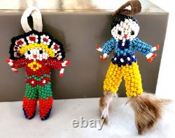 Nine (9) Native American Zuni Beaded Figures