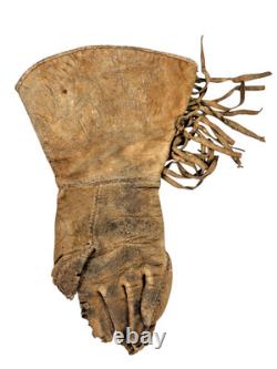 Northern California Native American Deer Skin Beaded Gauntlets Appraised Dr Lori