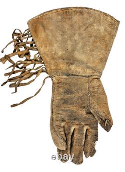 Northern California Native American Deer Skin Beaded Gauntlets Appraised Dr Lori