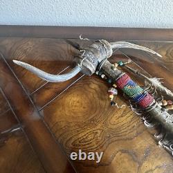 Northern Plains Native American Buffalo Horn Dance Wand 1880s Beads Horns 22