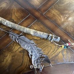 Northern Plains Native American Buffalo Horn Dance Wand 1880s Beads Horns 22