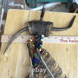 Northern Plains Native American Buffalo Horn Dance Wand 1880s Beads Horns 22