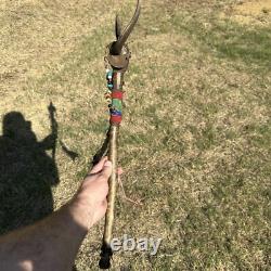 Northern Plains Native American Buffalo Horn Dance Wand 1880s Beads Horns 22