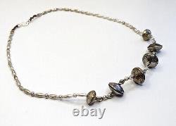 OOAK Vtg Artisan SW Arizona Sterling Buffalo Nickel Mercury Dime Beads Necklace