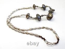 OOAK Vtg Artisan SW Arizona Sterling Buffalo Nickel Mercury Dime Beads Necklace