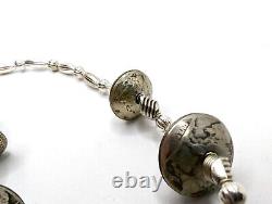 OOAK Vtg Artisan SW Arizona Sterling Buffalo Nickel Mercury Dime Beads Necklace