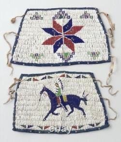 Old American Beaded Horse Cuffs Sioux 9.0 in x 7.0 in x 5.5 in BCF101