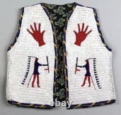 Old American Sioux Style Fully Beaded Front and Back Powwow Vest FV269