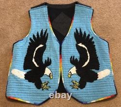 Old American Style Handmade Beaded Front Powwow Regalia Vest BV917