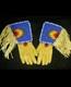 Old American Style Handmade Sioux Beaded Leather Gauntlet Gloves GV94
