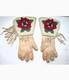 Old American Style Handmade Sioux Floral Beaded Leather Gauntlet Gloves G13