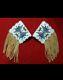 Old American Style Handmade Sioux Horse Beaded Cuffs Leather Fringes FHC25