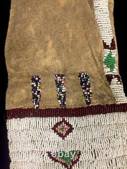 Old Antique Native American Sioux Indians Beaded Pipe Bag Pouch Beadwork