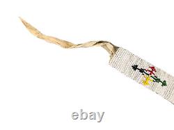 Old Authentic Hand Beaded Raw Hide Rawhide Native American Tribal Headband