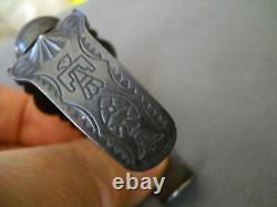 Old Harvey Era Native American Sterling Silver Half-Bead Stamp Work Bracelet